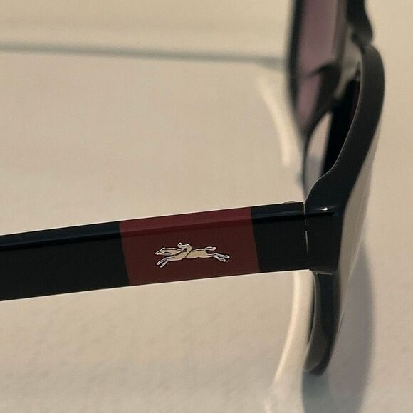 Longchamp Women\'s LO715S Cateye Frame Sunglasses Black Acetate Square Logo NWT main image 12
